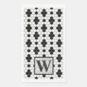 Hex Tile Print Monogram Napkin Serviette (Vorderseite)