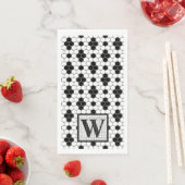 Hex Tile Print Monogram Napkin Serviette (Beispiel)