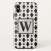 Hex Tile Print Monogram Phone Case (Rückseite)