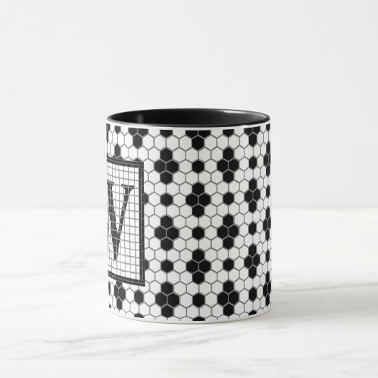 Hex Tile Print Monogram Tasse (Zentrum)