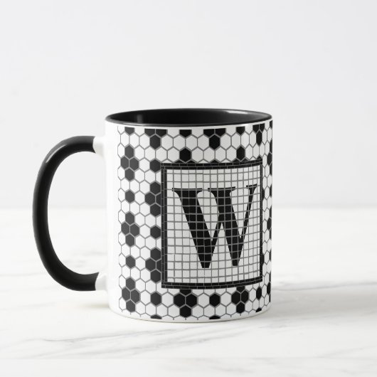 Hex Tile Print Monogram Tasse (Links)
