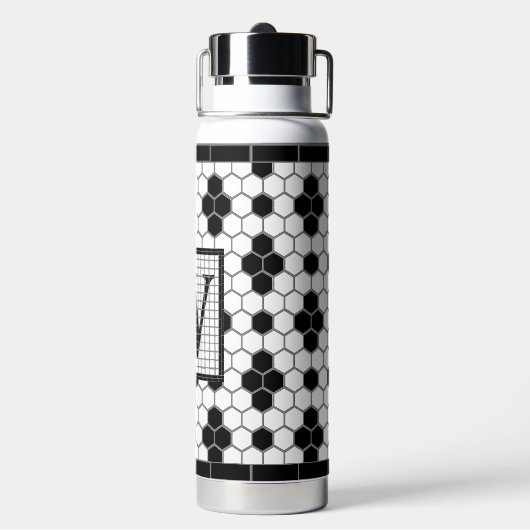 Hex Tile Print Monogram Travel Mug Trinkflasche (Hinten)