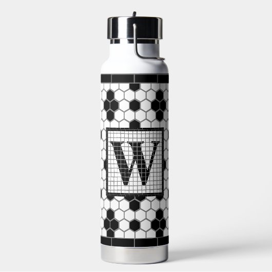 Hex Tile Print Monogram Travel Mug Trinkflasche (Links)