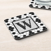 Hex Tile Print Monogram Untersetzer (Linke Seite)