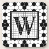 Hex Tile Print Monogram Untersetzer (Vorderseite)