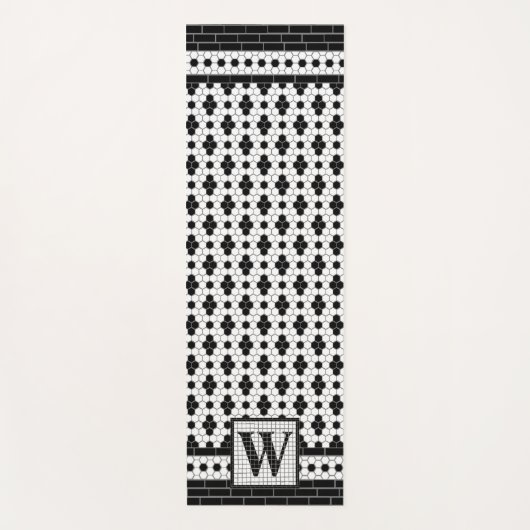 Hex Tile Print Monogram Yogamatte (Vorderseite)