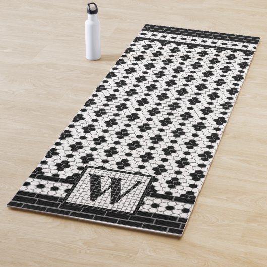 Hex Tile Print Monogram Yogamatte (Beispiel)