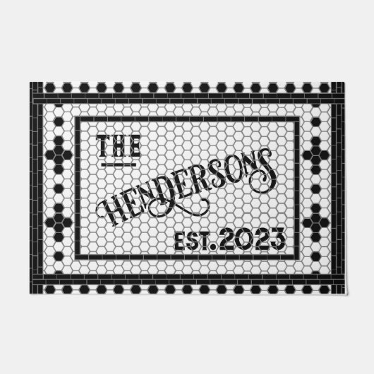 Hex Tile Print Personalisiert Dose Mat Fußmatte (Vorderseite)