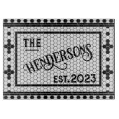 Hex Tile Print Personalisiert Glass Cutting Board Schneidebrett (Vorderseite)