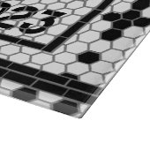 Hex Tile Print Personalisiert Glass Cutting Board Schneidebrett (Ecke)