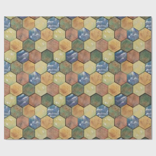 Hex Tile Wrapping Paper Geschenkpapier (Flach)
