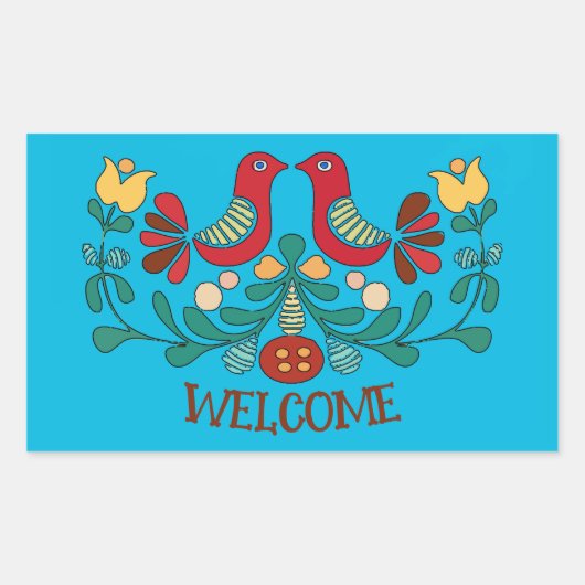 Hex-Zeichen, Vögel lieben, Text hinzufügen, rechte Rechteckiger Aufkleber (Vorderseite)