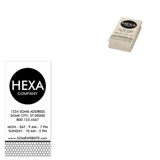 Hexa-Visitenkarte Gummistempel (Stempel)