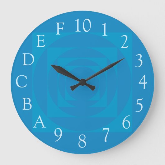 Hexadecimal Geek clock II Große Wanduhr (Vorderseite)