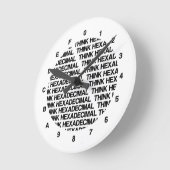 Hexadezimal denken (Spaß für Blockvorlagen Runde Wanduhr (Winkel)