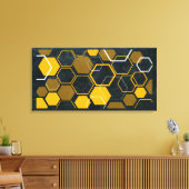 HexaFlux: Futuristischer Hexagonalfluss Leinwanddruck (Insitu (Wohnzimmer))
