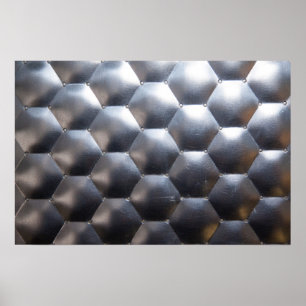 Hexagon 3D-Effekt - Metallmuster - Textur - Poster