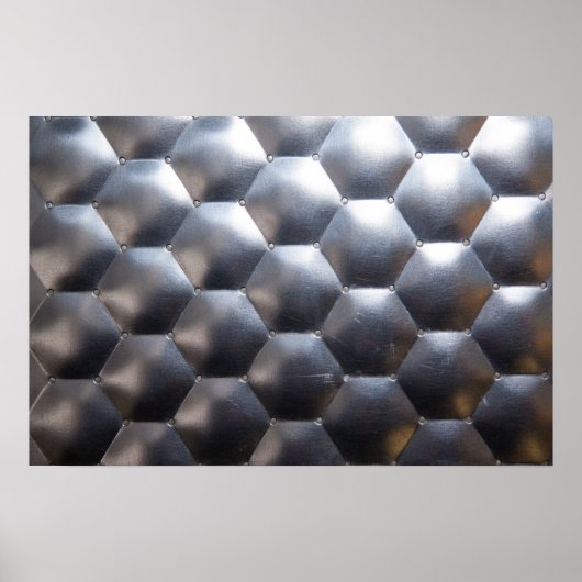 Hexagon 3D-Effekt - Metallmuster - Textur - Poster (Vorne)