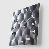 Hexagon 3D-Effekt - Metallmuster Textur Quadratische Wanduhr (Winkel)