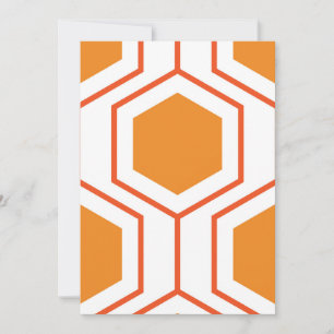 Hexagon abstract geometrical pattern in orange and
