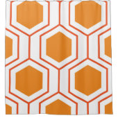Hexagon abstract geometrical pattern in orange and duschvorhang (Vorderseite)