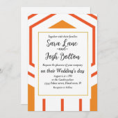 Hexagon abstract geometrical pattern in orange and einladung (Vorne/Hinten)