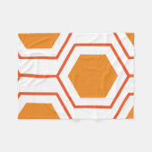 Hexagon abstract geometrical pattern in orange and fleecedecke (Vorderseite (Horizontal))