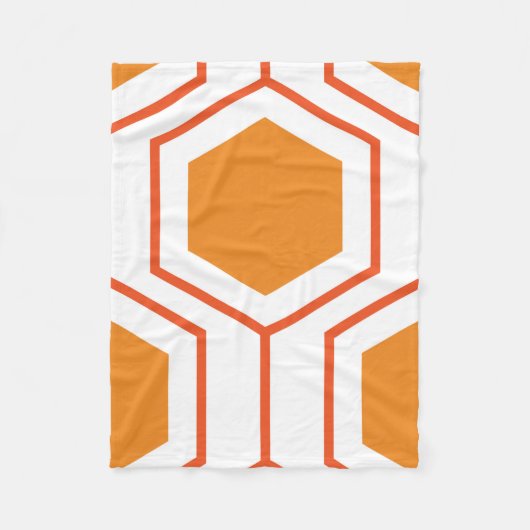 Hexagon abstract geometrical pattern in orange and fleecedecke (Vorderseite)