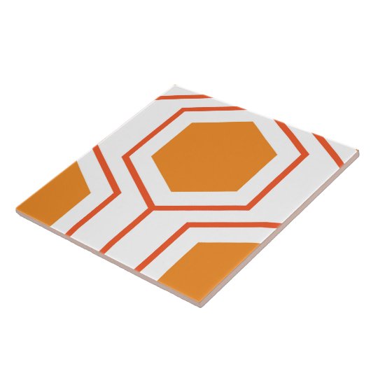 Hexagon abstract geometrical pattern in orange and fliese (Seite)