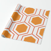 Hexagon abstract geometrical pattern in orange and geschenkpapier (Ungerollt)