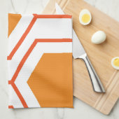 Hexagon abstract geometrical pattern in orange and geschirrtuch (Viertel Falte)