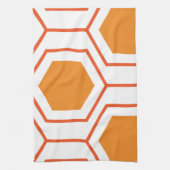 Hexagon abstract geometrical pattern in orange and geschirrtuch (Vertikal)