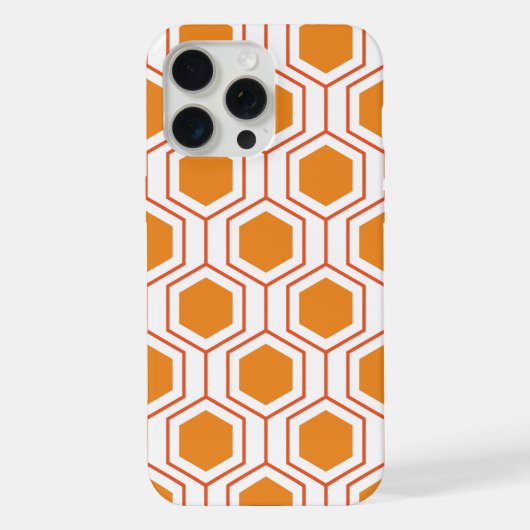 Hexagon abstract geometrical pattern in orange and iPhone hülle (Rückseite)