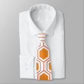 Hexagon abstract geometrical pattern in orange and krawatte (Gebunden)