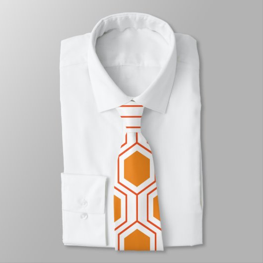 Hexagon abstract geometrical pattern in orange and krawatte (Gebunden)