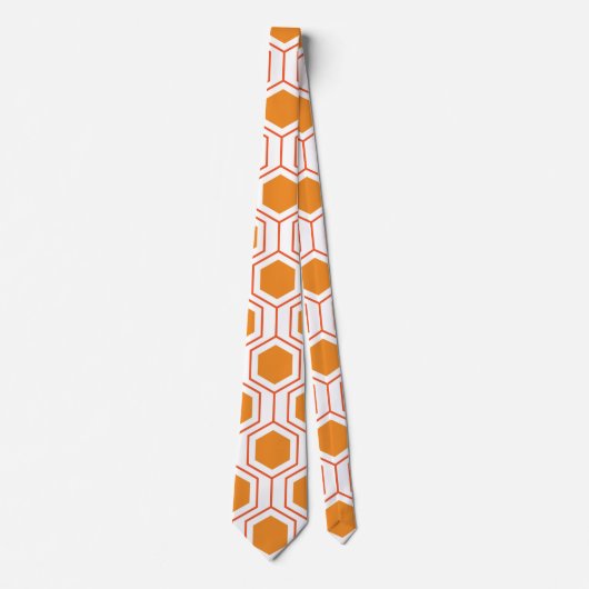 Hexagon abstract geometrical pattern in orange and krawatte (Vorderseite)