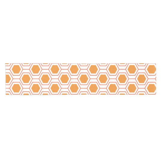 Hexagon abstract geometrical pattern in orange and kurzer tischläufer (Horizontal)