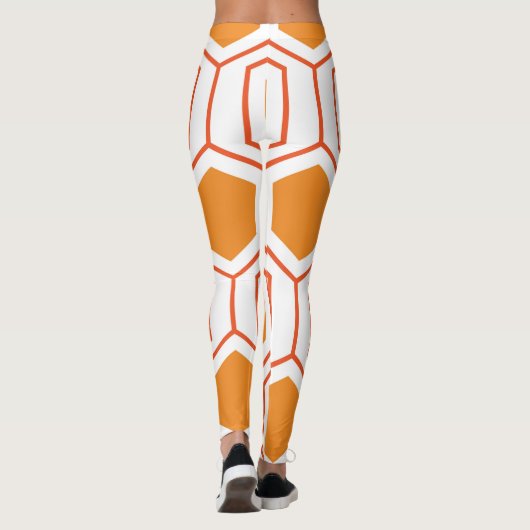 Hexagon abstract geometrical pattern in orange and leggings (Rückseite)