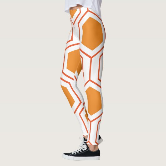 Hexagon abstract geometrical pattern in orange and leggings (Links)