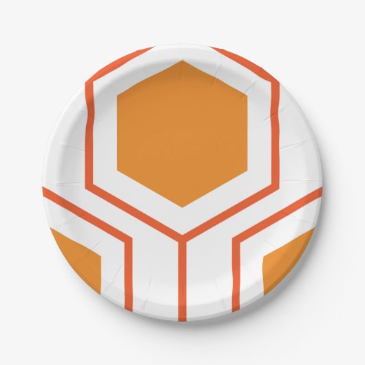 Hexagon abstract geometrical pattern in orange and pappteller (Vorderseite)