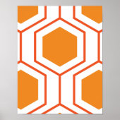 Hexagon abstract geometrical pattern in orange and poster (Vorne)