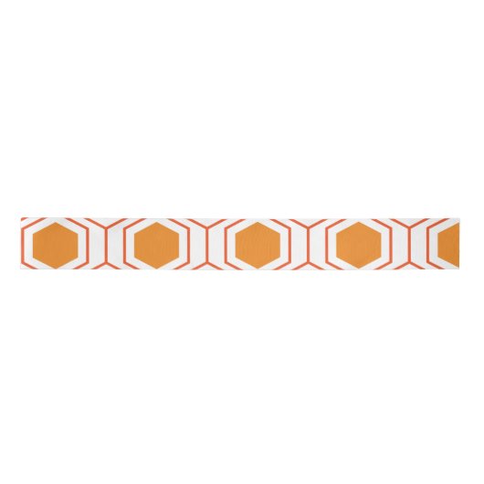 Hexagon abstract geometrical pattern in orange and satinband (Vorderseite)