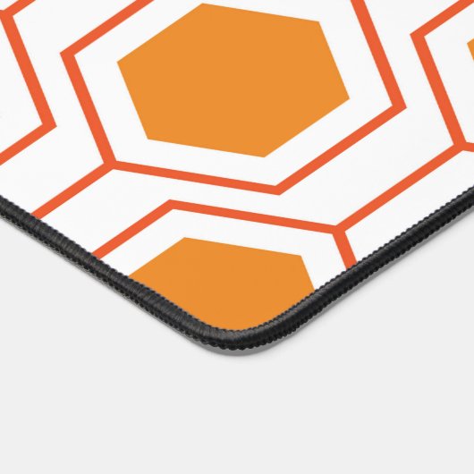 Hexagon abstract geometrical pattern in orange and schreibtischunterlage (Ecke)
