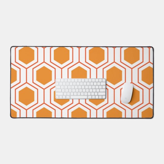 Hexagon abstract geometrical pattern in orange and schreibtischunterlage (Tastatur & Maus)