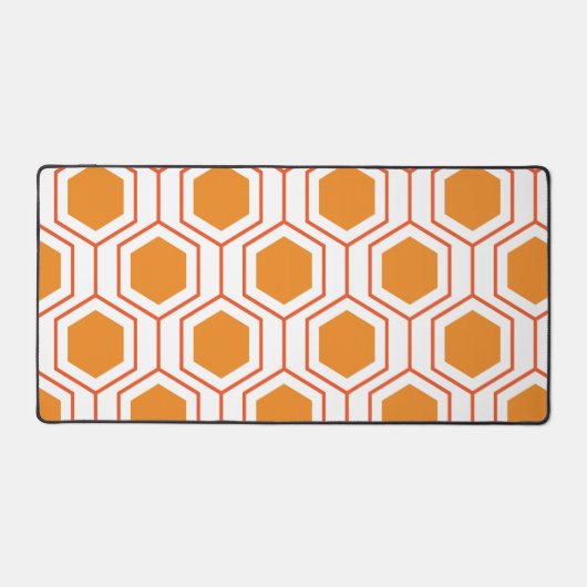 Hexagon abstract geometrical pattern in orange and schreibtischunterlage (Vorderseite)