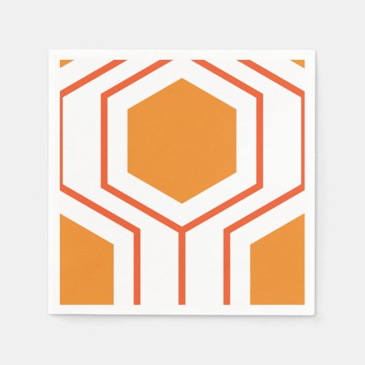Hexagon abstract geometrical pattern in orange and serviette (Vorderseite)