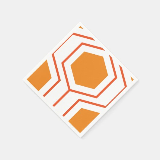 Hexagon abstract geometrical pattern in orange and serviette (Ecke)