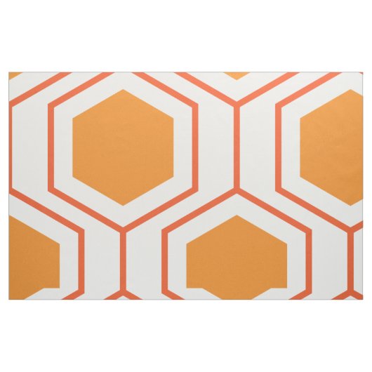 Hexagon abstract geometrical pattern in orange and stoff (Fat Quarter (45,7 x 55,9 cm))