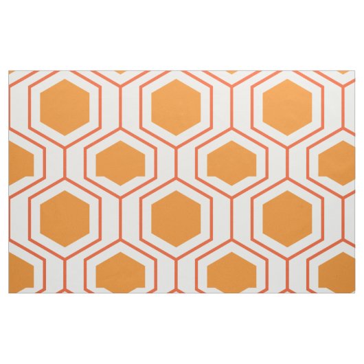 Hexagon abstract geometrical pattern in orange and stoff (Fat Quarter (45,7 x 55,9 cm))