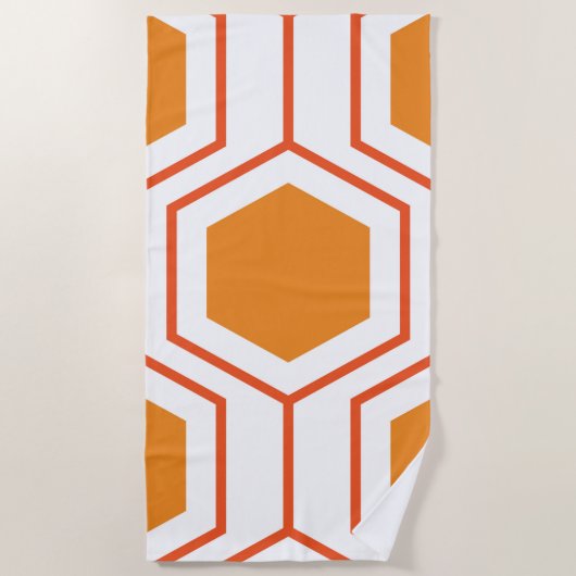 Hexagon abstract geometrical pattern in orange and strandtuch (Vorderseite)